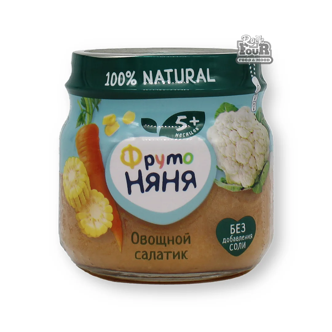 Puree "FrutoNyanya Vegetable Salad" with cauliflower, corn and carrot 80g